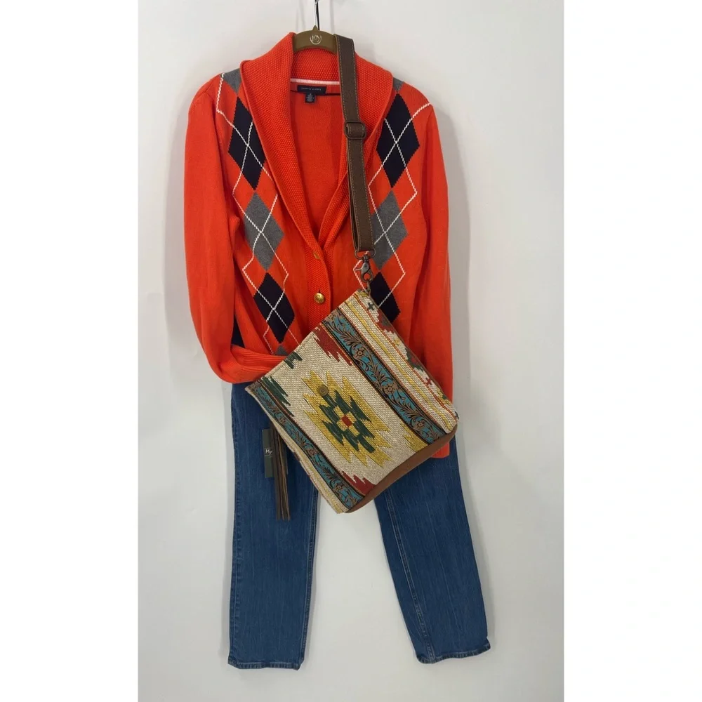 Myra Bag Beaming & Bright Hand-Tooled Bag aztec embroidered Crossbody bag